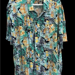 Bluey Hawaiian Tropical Print Men's Shirt 3XL